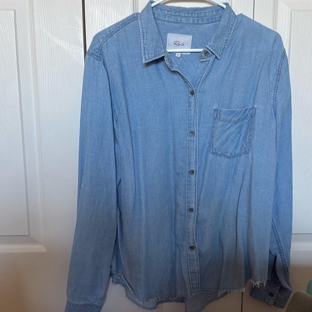 Rails Large vintage medium wash Denim button long sleeve
